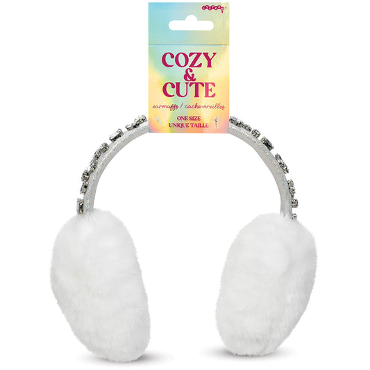 White Rhinestone Earmuffs