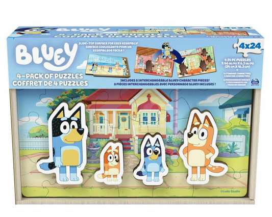Bluey Wooden Puzzle 4 Pack