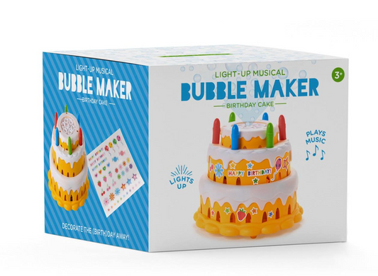 Light Up Birthday Cake Bubble Machine