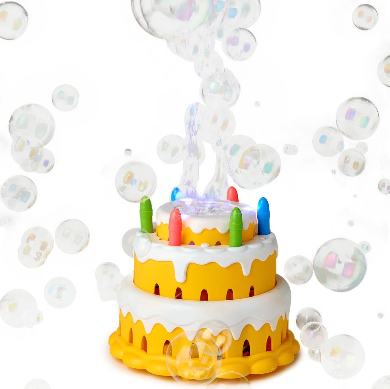 Light Up Birthday Cake Bubble Machine