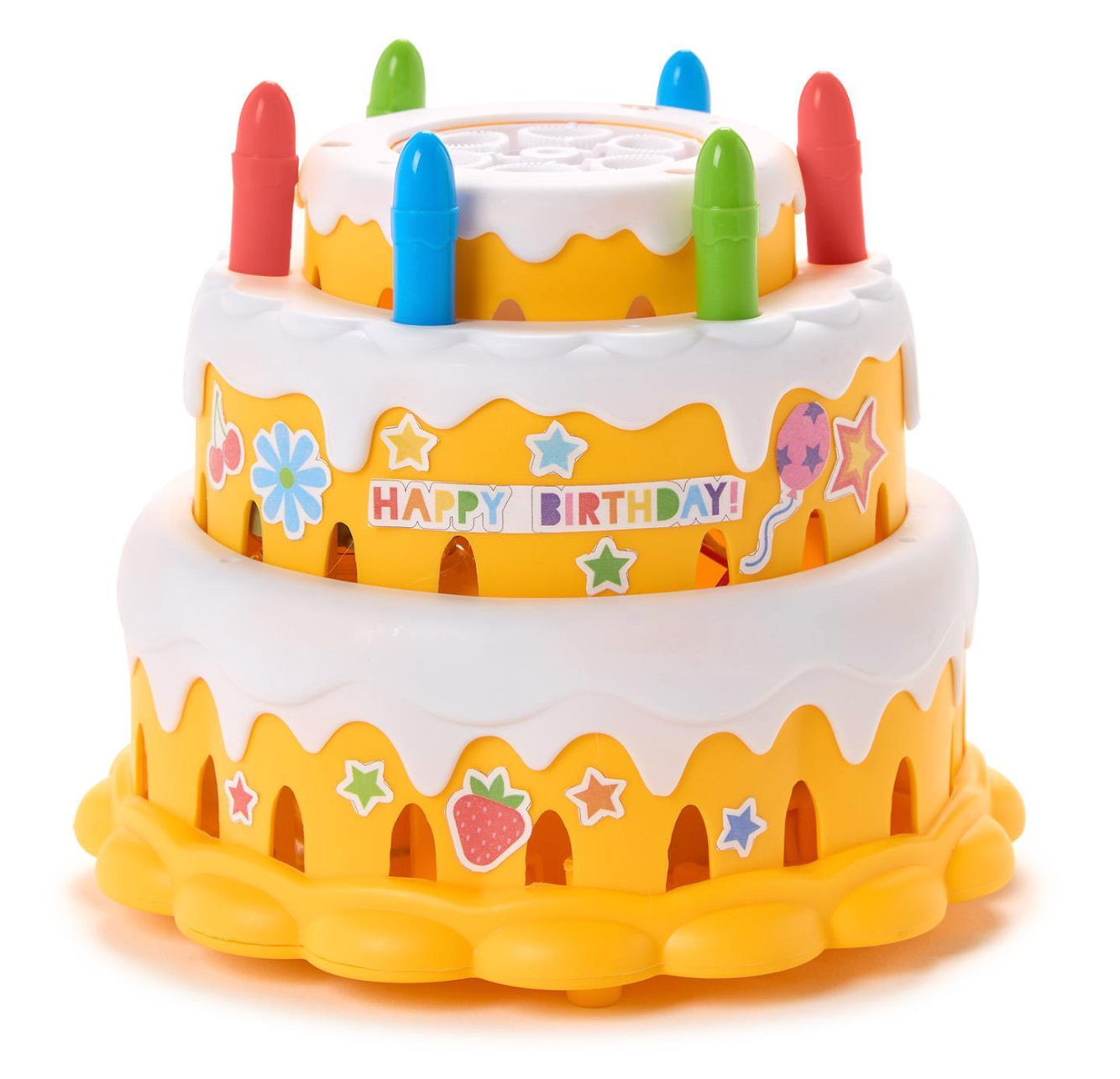 Light Up Birthday Cake Bubble Machine