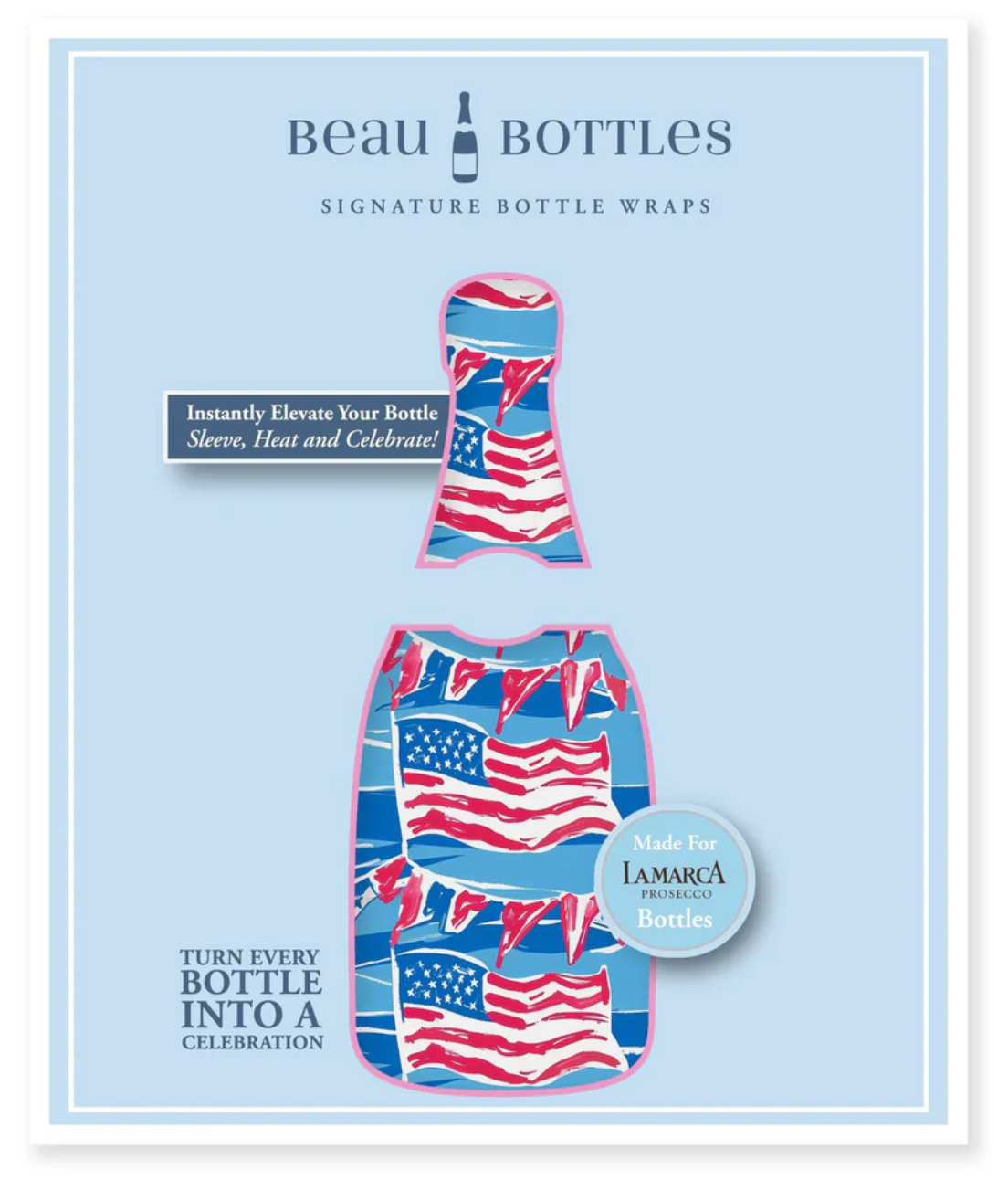 Beau Bottles Stars and Stripes Prosecco Wrap
