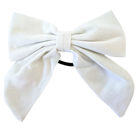 Beau Bottles White Linen Bottle Bow