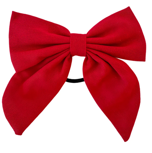 Beau Bottles Red Linen Bottle Bow