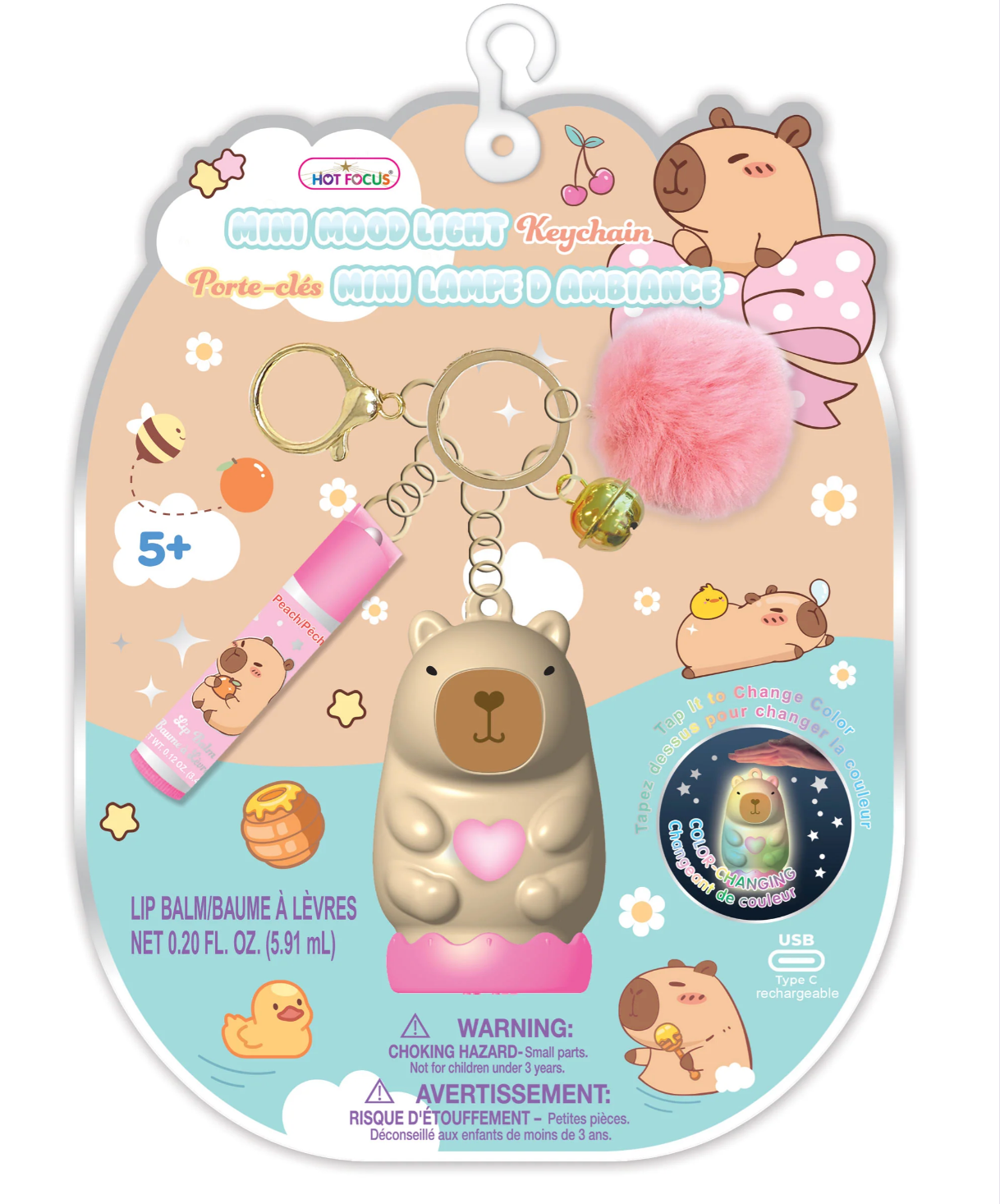 Capybara Mini Mood Light Keychain