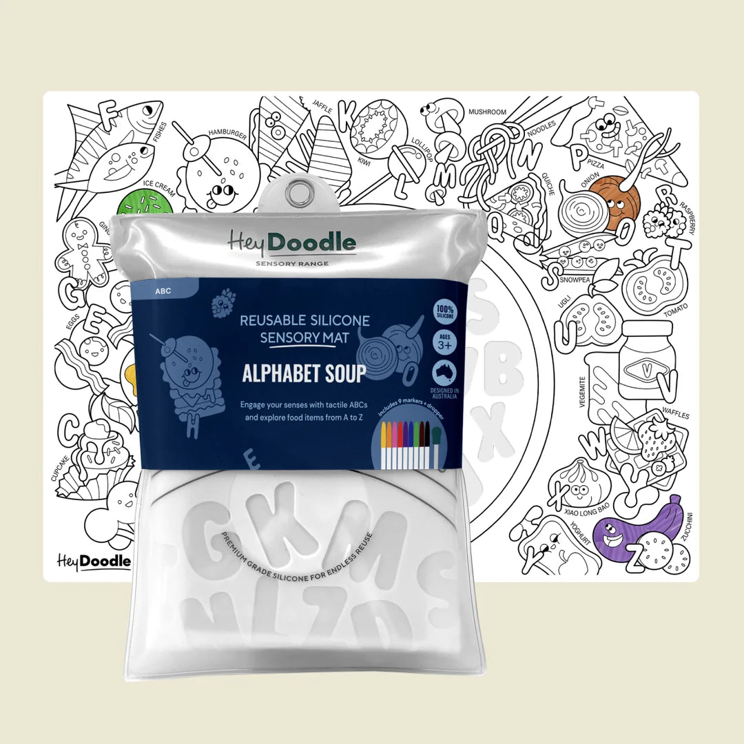 Alphabet Soup Sensory Coloring & Doodle Mat