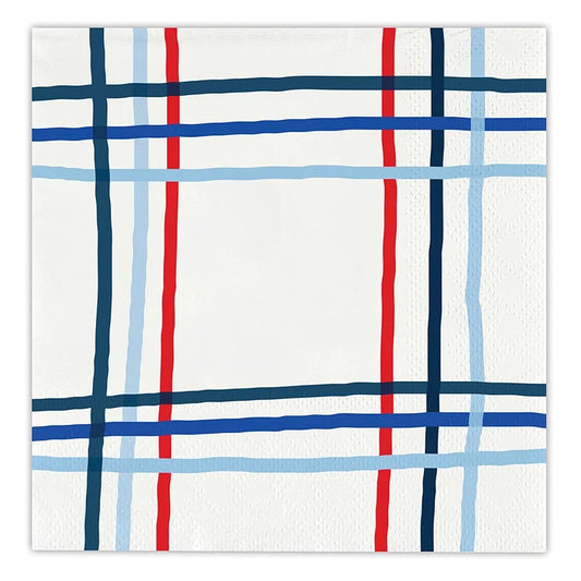 4th of July Plaid Beverage Napkins