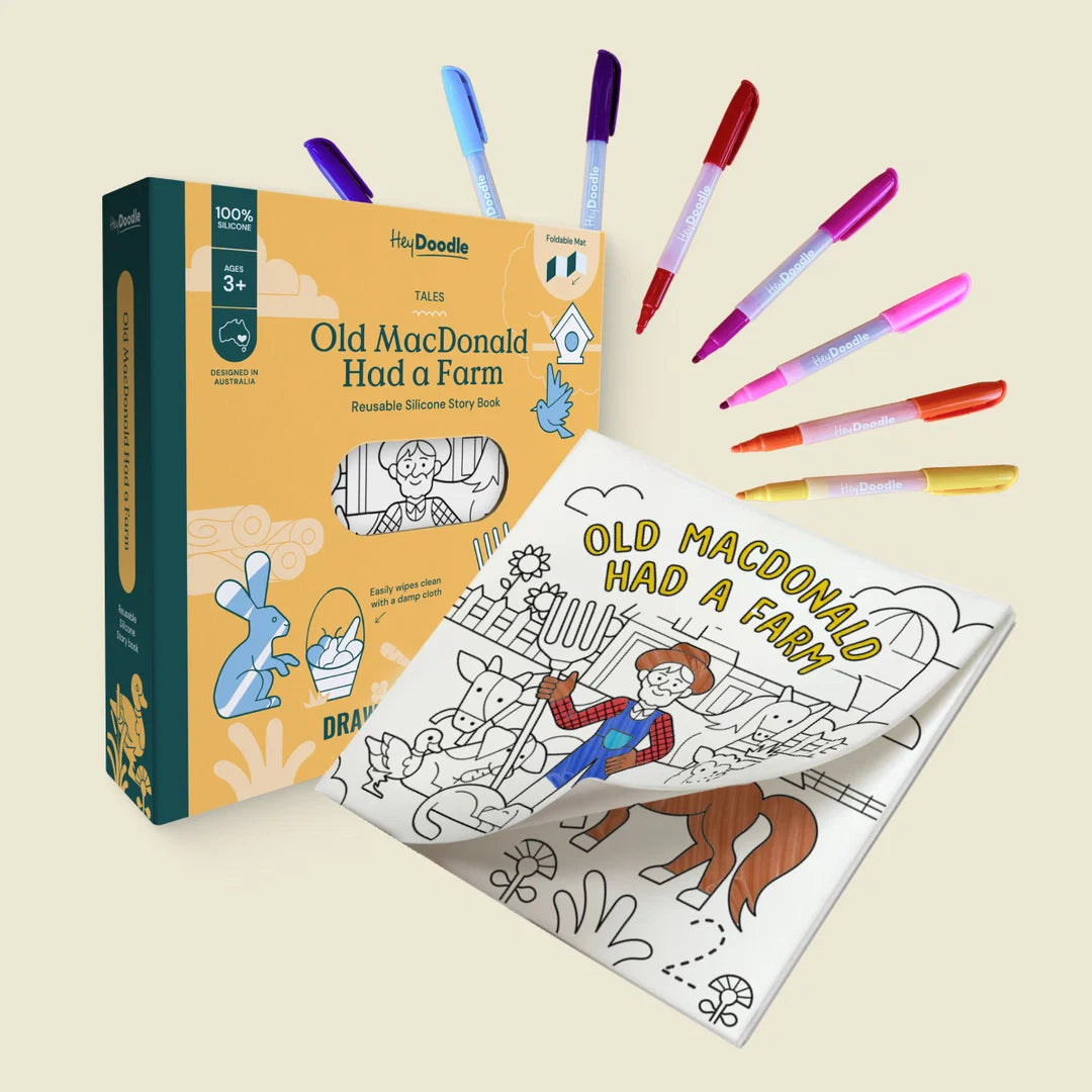 Old MacDonald Had a Farm Tales Reusable Coloring Book