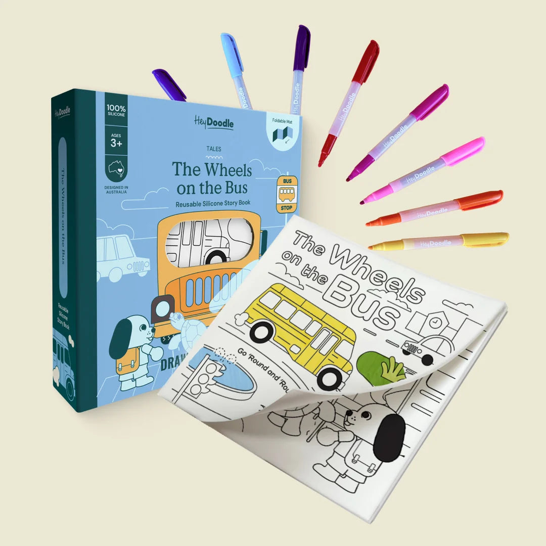 Wheels on the Bus Tales Reusable Coloring Book