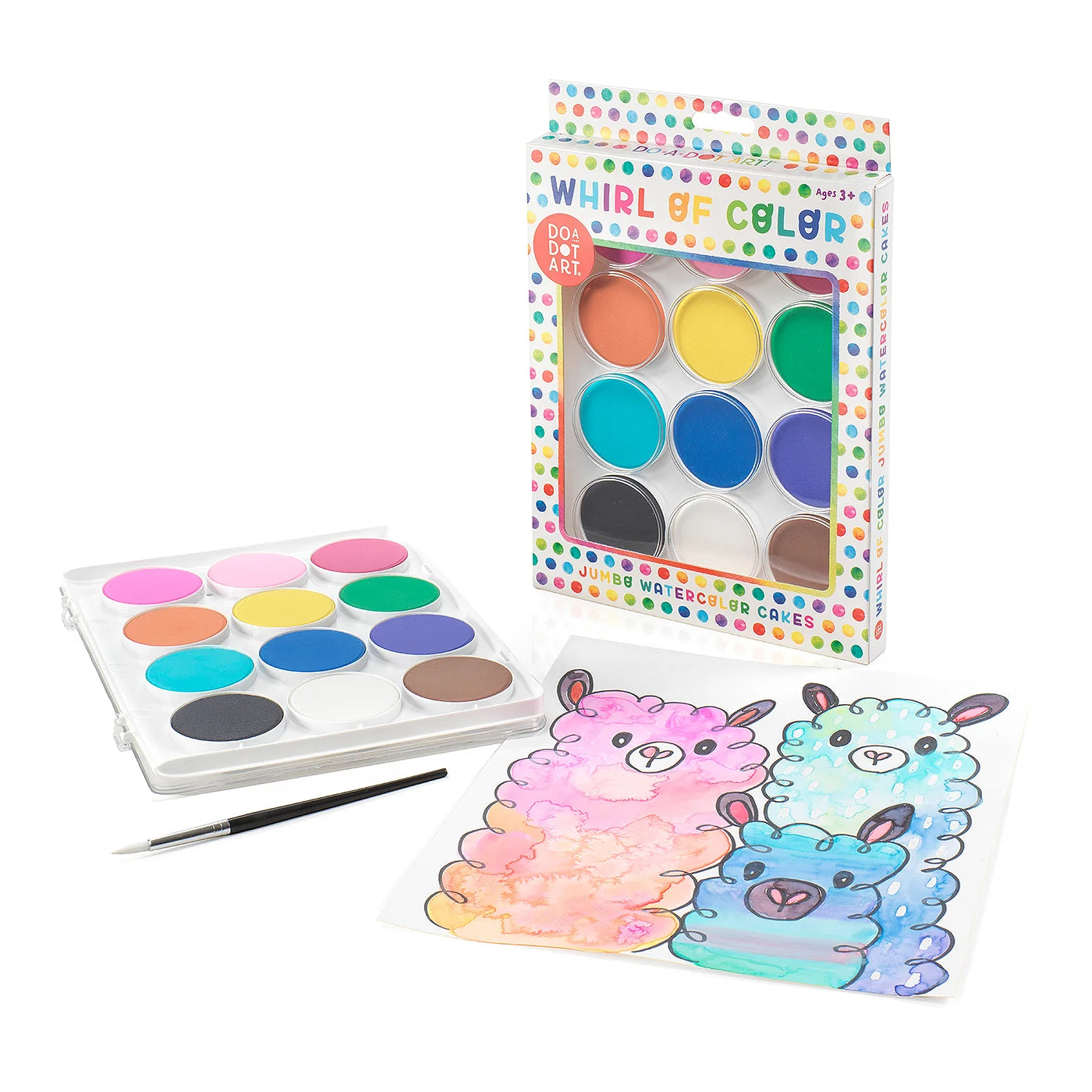 Whirl of Color Jumbo Watercolor Cakes Paint Set