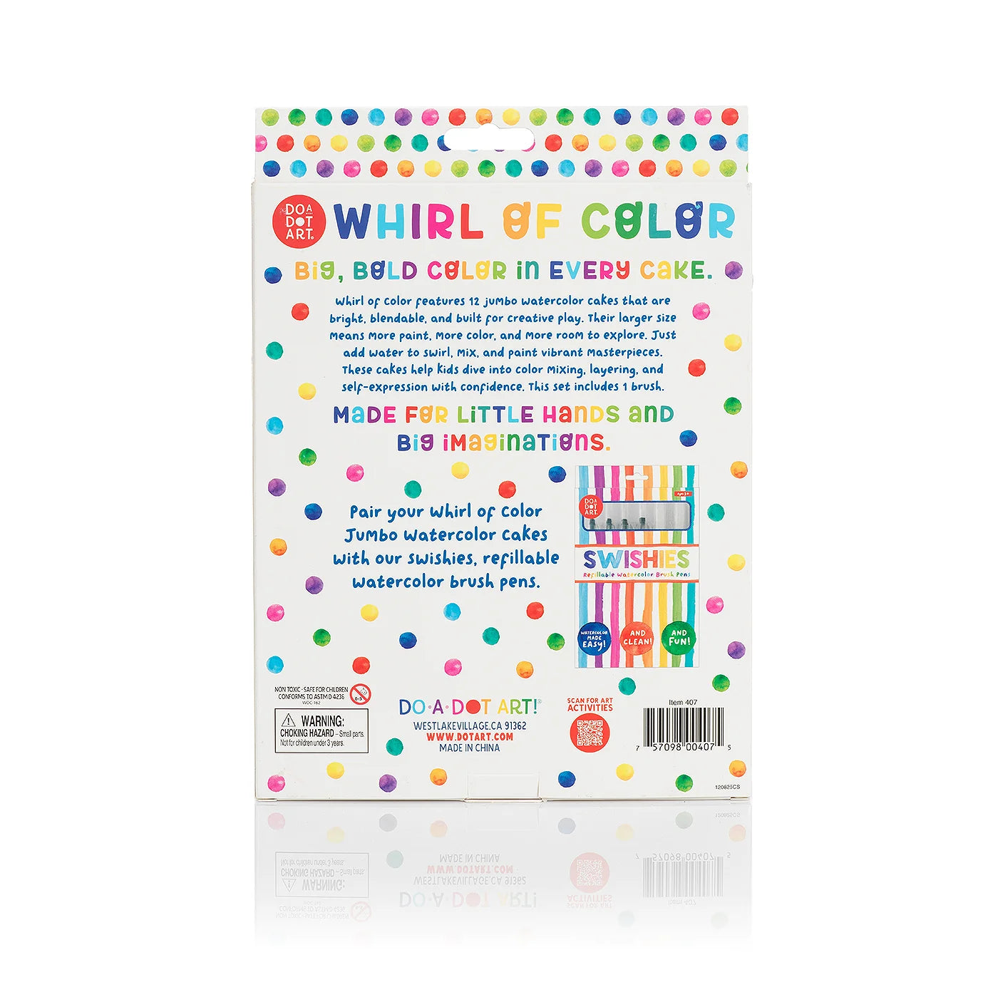 Whirl of Color Jumbo Watercolor Cakes Paint Set