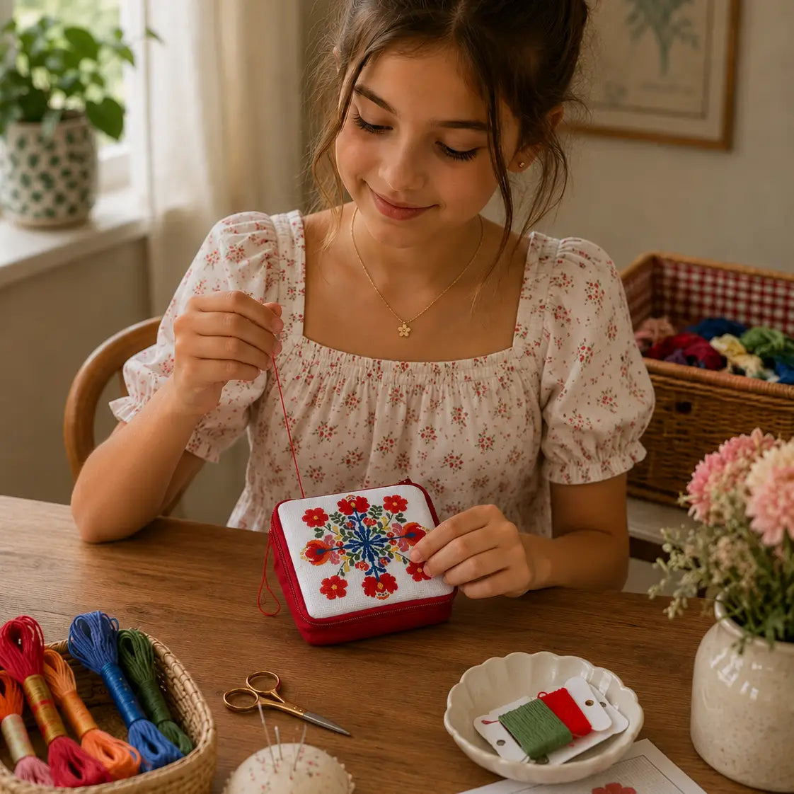 Floral Needlepoint Bag Kit
