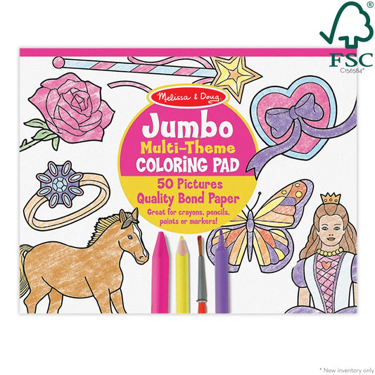 Jumbo Coloring Pad - Princess & Fairy