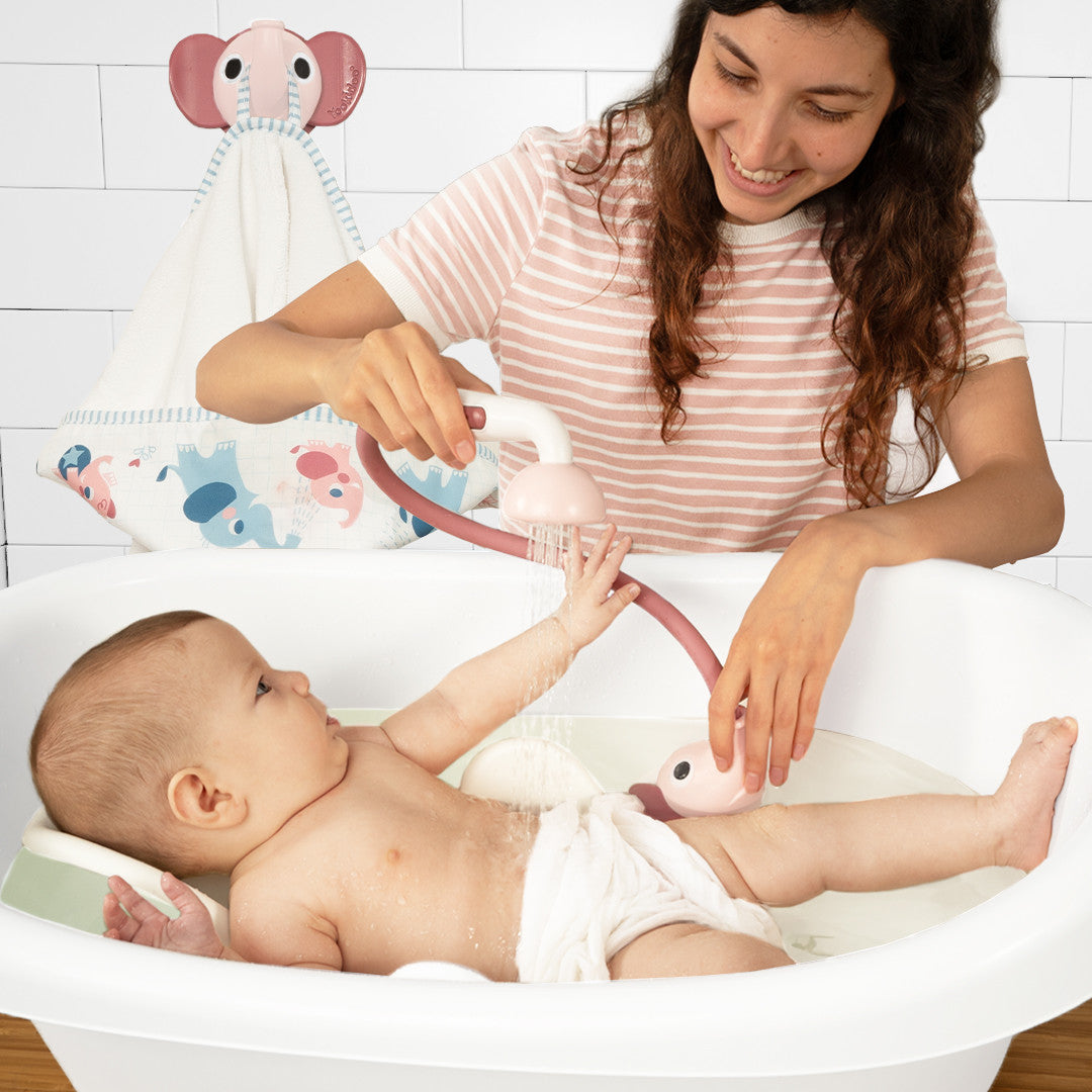 Pink Elephant Shower Set