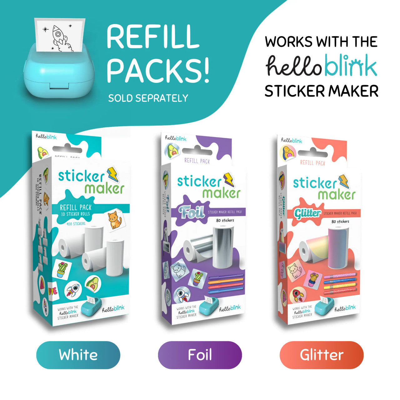 Hello Blink Sticker Maker Glitter Refill