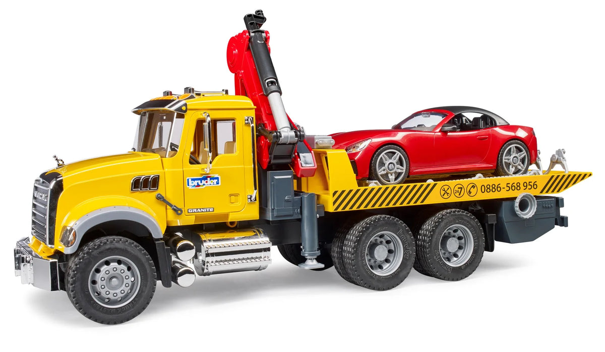 Bruder Mack Granite Tow Truck with Roadster