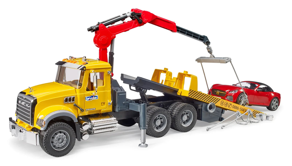 Bruder Mack Granite Tow Truck with Roadster