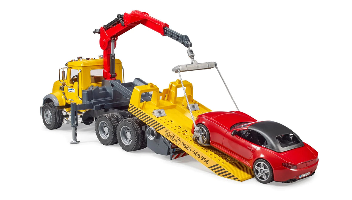 Bruder Mack Granite Tow Truck with Roadster