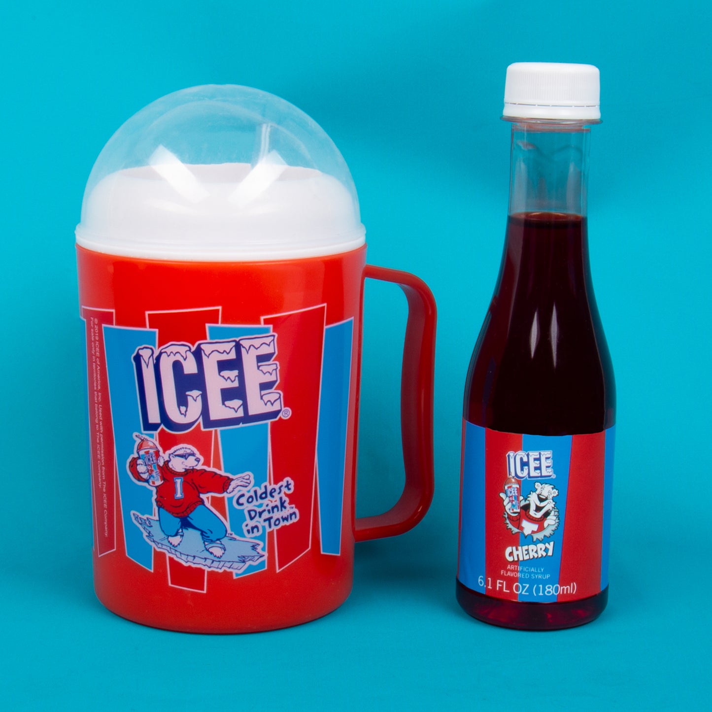 ICEE Making Cup and Cherry Syrup