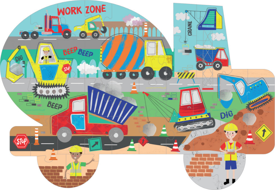 40pc Construction Truck Shaped Puzzle