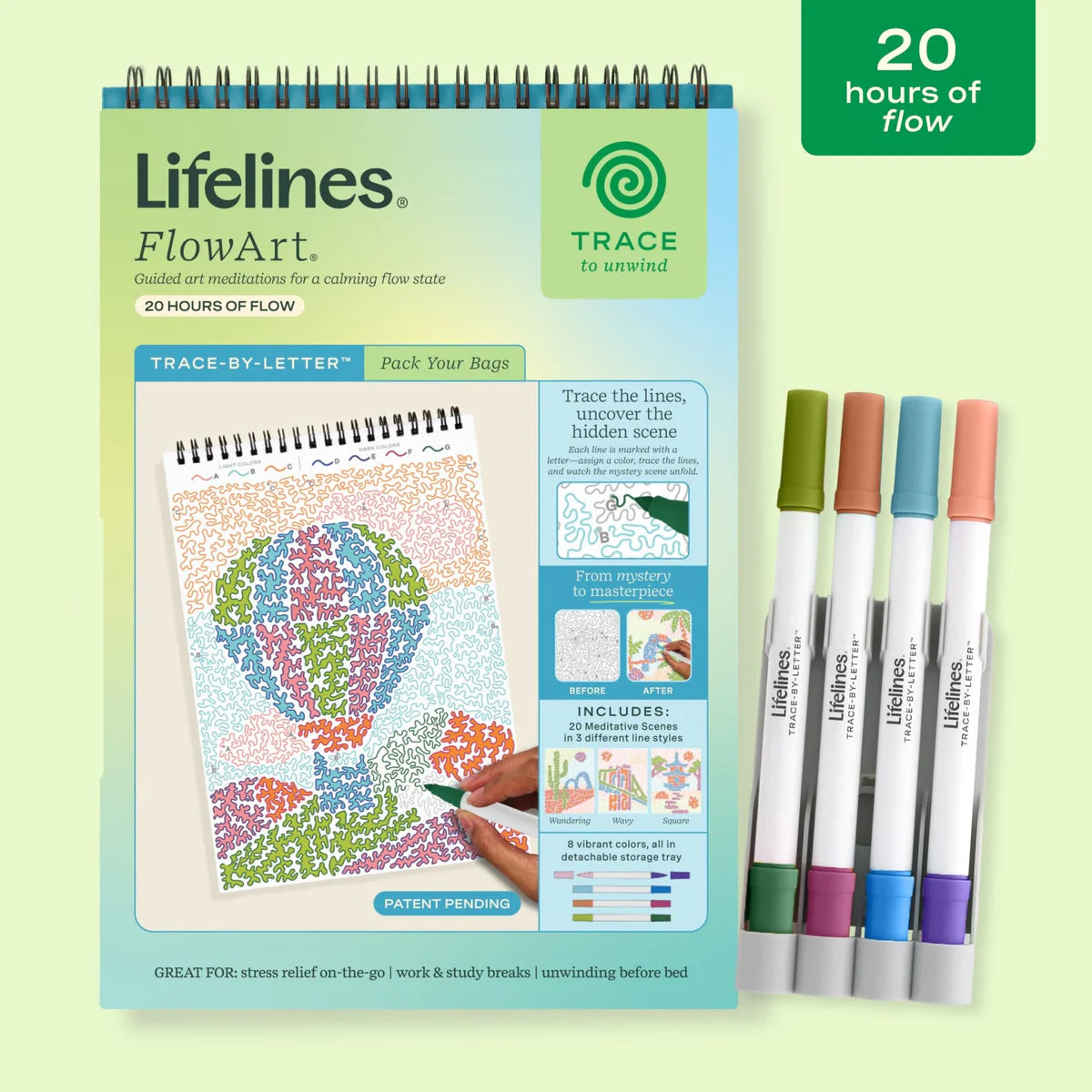 Lifelines FlowArt Trace By Line Pack Your Bags