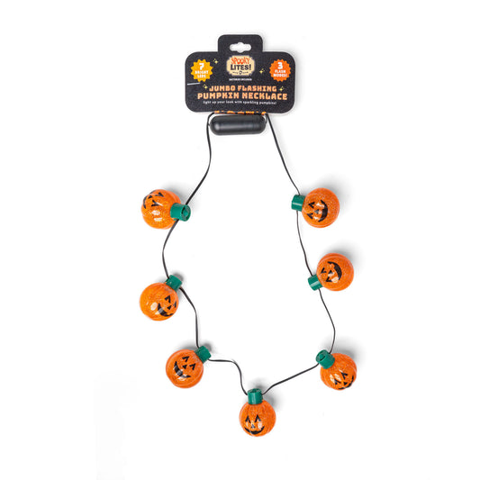 Jumbo Flashing Pumpkin Necklace