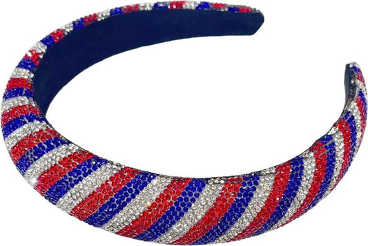 Patriotic Stripe Crystal Headband