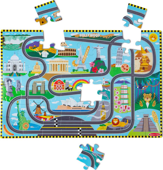 Race Track Floor Puzzle & Play Set