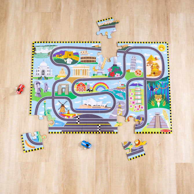 Race Track Floor Puzzle & Play Set