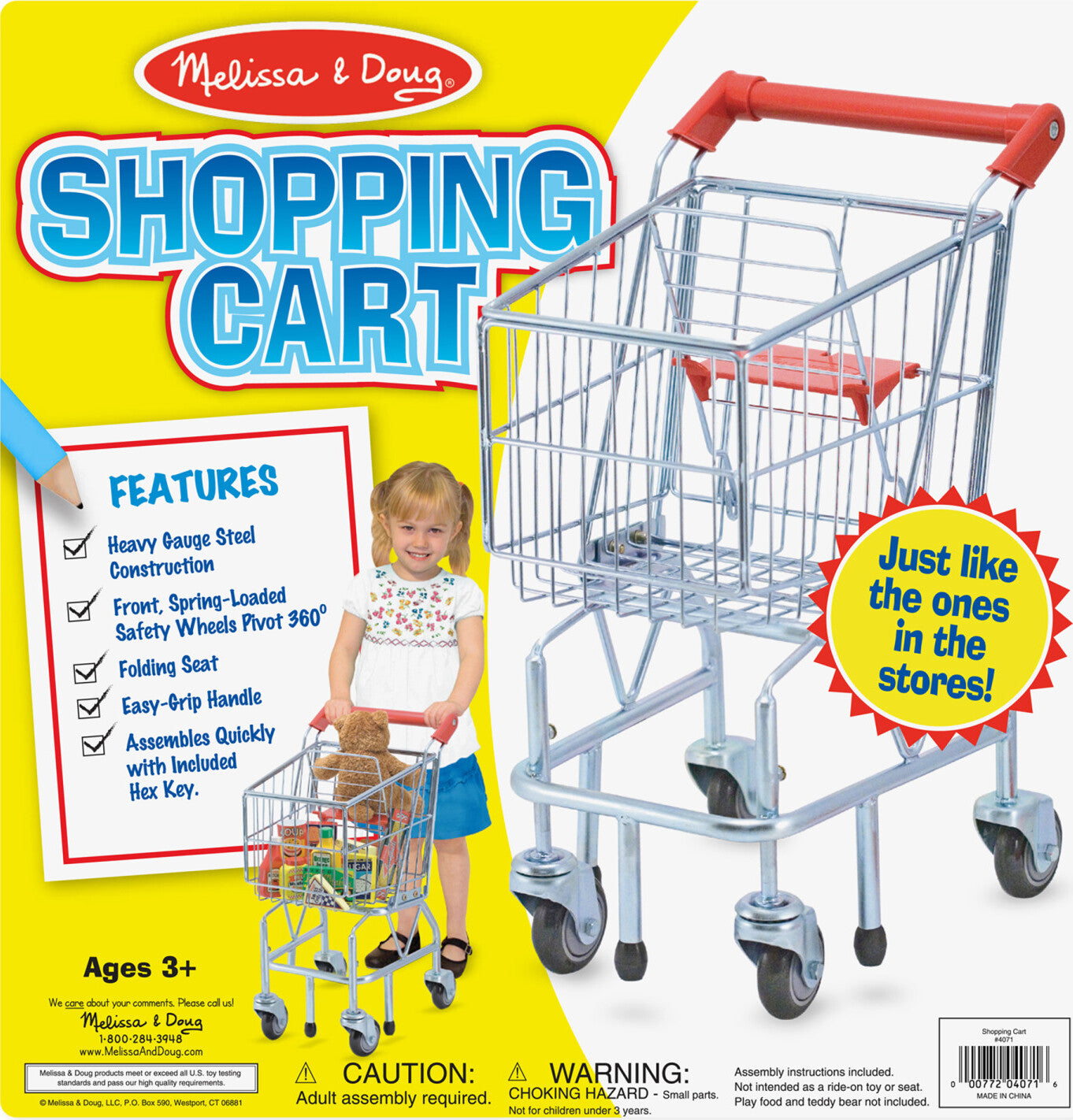 Shopping Cart Toy - Metal Grocery Wagon