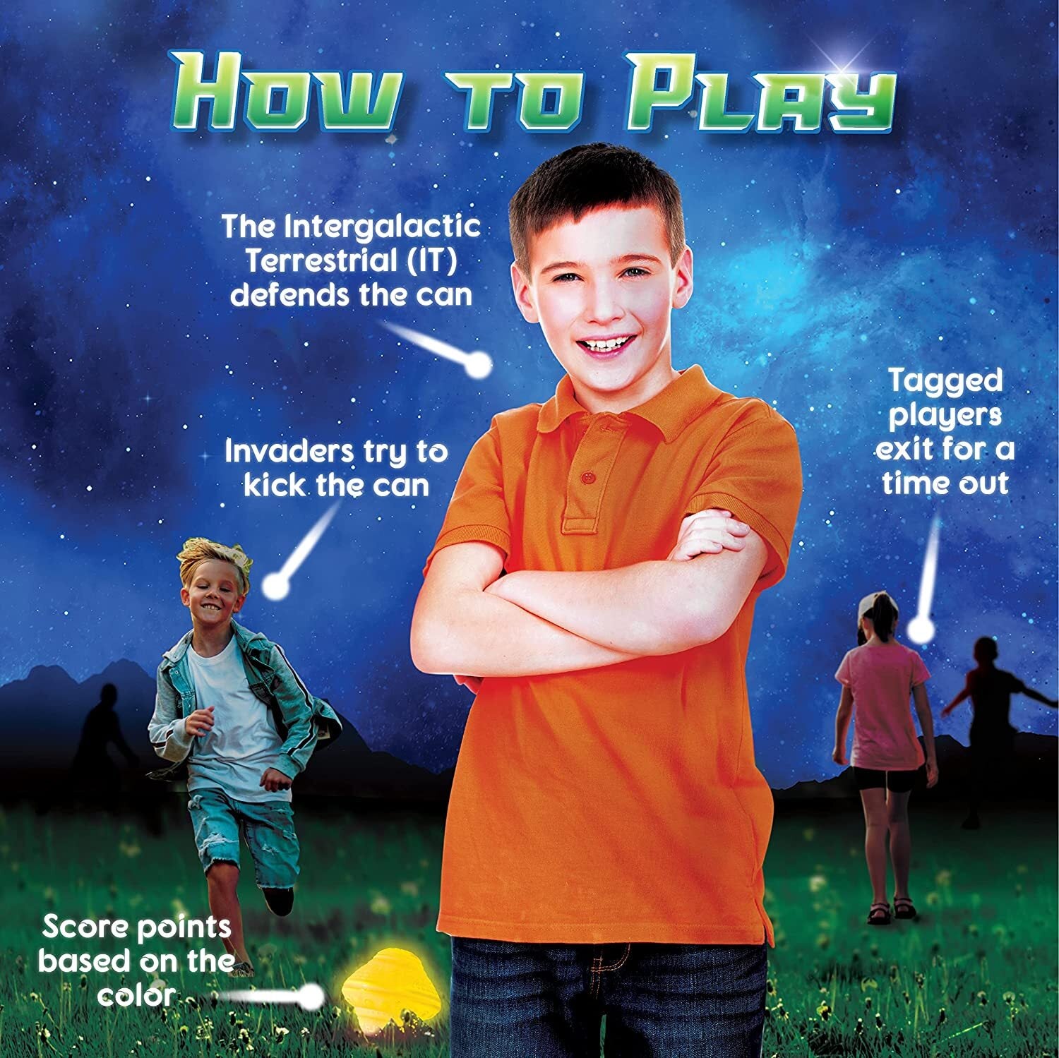 Cosmic Kick the Can: Outdoor Play with a Galactic Twist | Ages 5+, 4-12+ players | For Fans of Alien Toys, Kids Outdoor Toys and Sports & Outdoor Play Toys | Also Use for Kickball and Hacky Sack