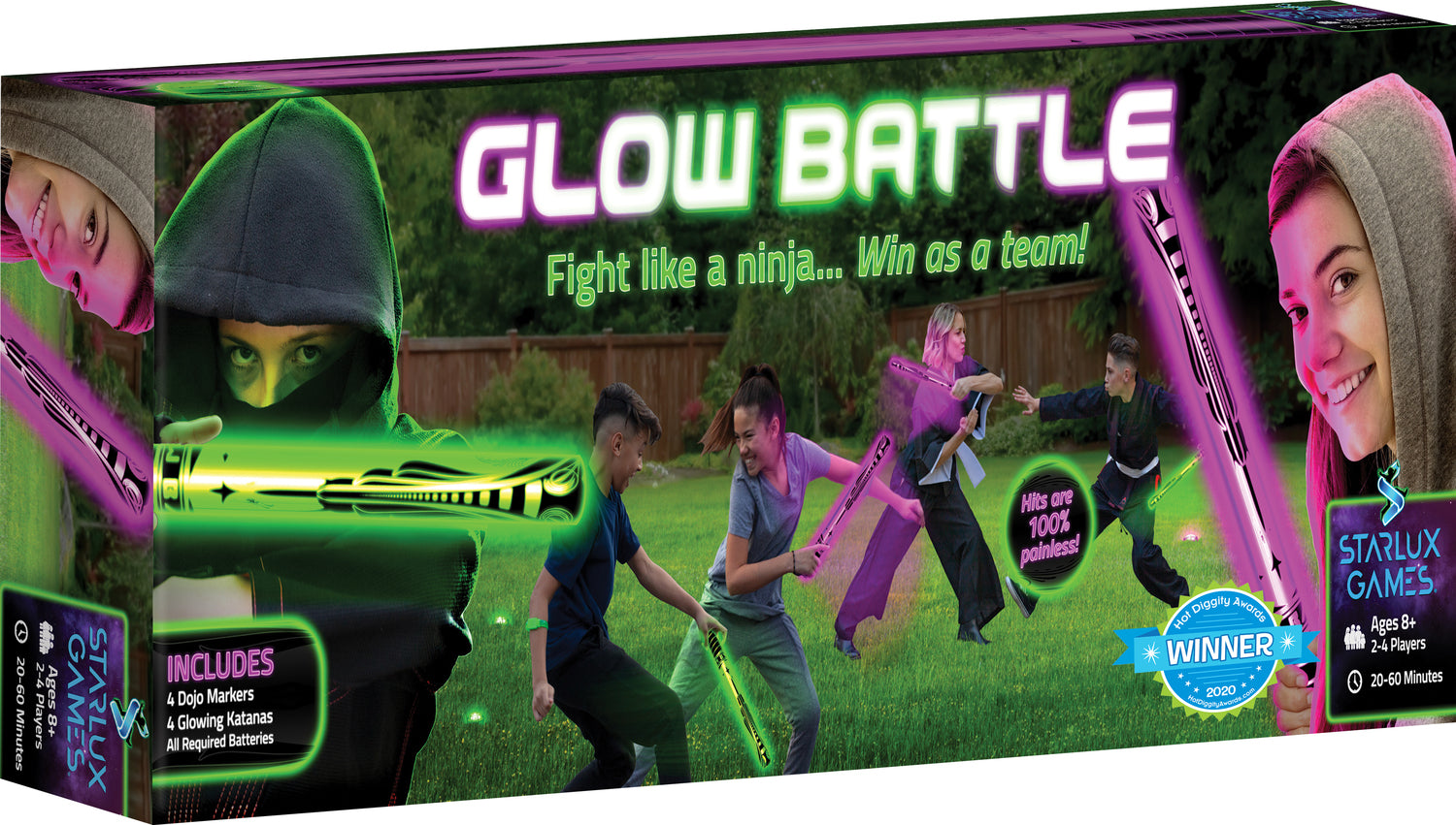 Glow Battle - Ninja Set: 2-4 Player Glowing Sword Game