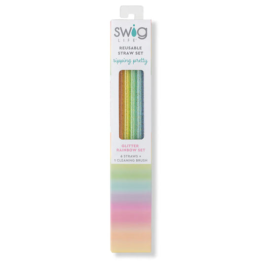 Swig Rainbow Glitter Straw Set