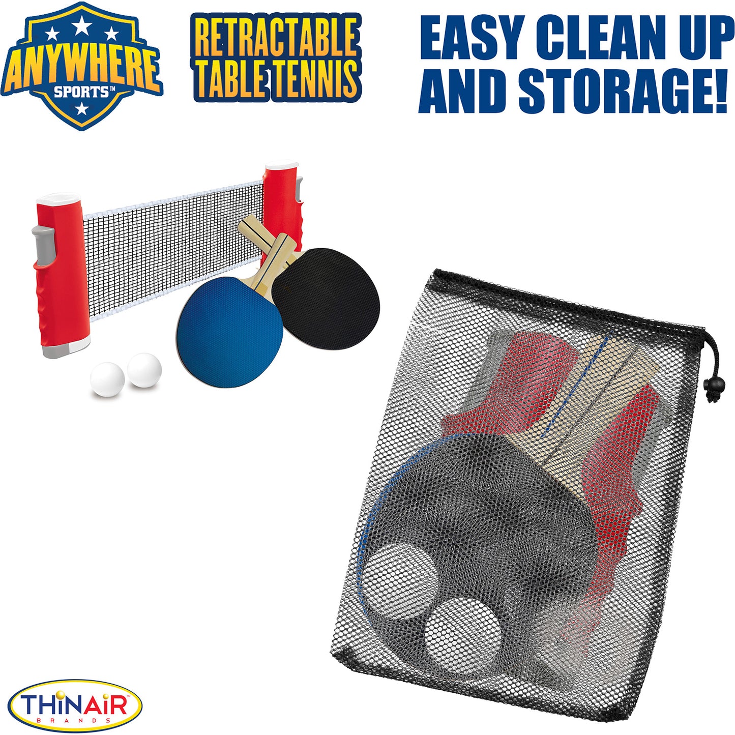 Retractable Table Tennis Set