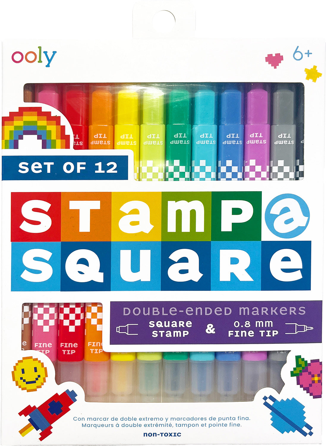 Stamp a Square Double-Ended Markers - Set of 12