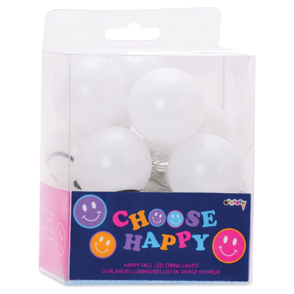 Choose Happy Happy Face LED String Lights